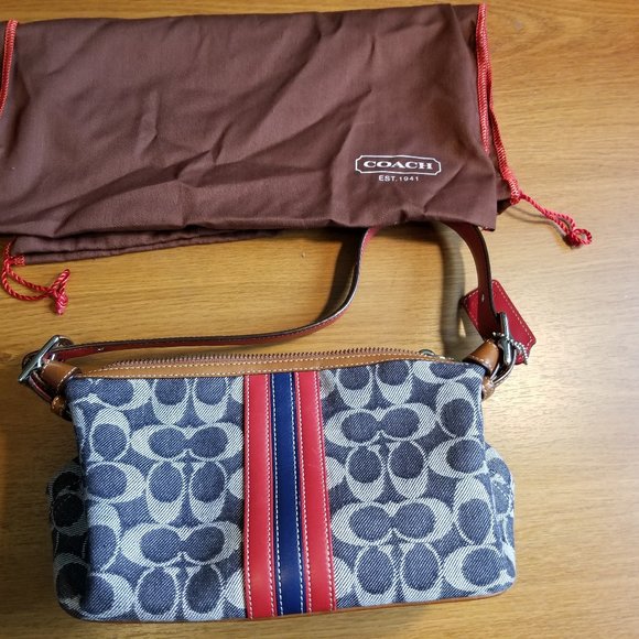 Coach Blue and Red Mini Bag - Picture 1 of 7